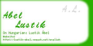 abel lustik business card